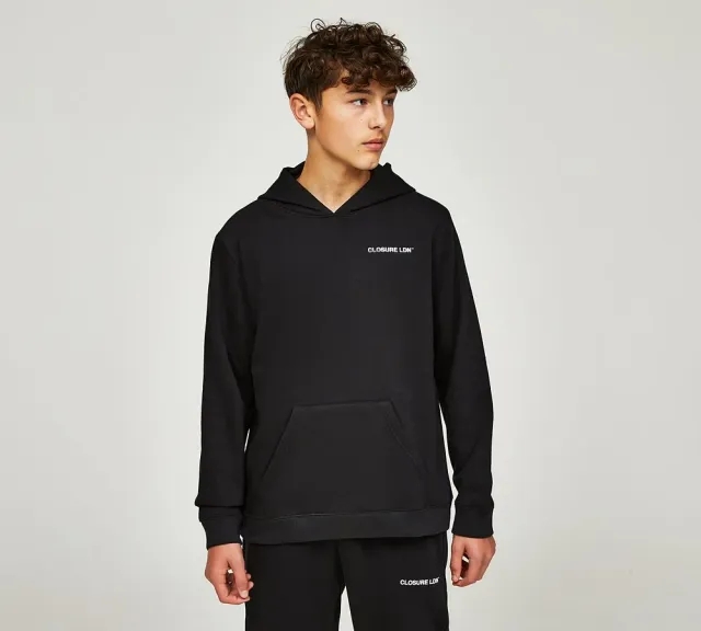 Closure London Junior Essential LDN Hoodie - Black - Size M/B - Black