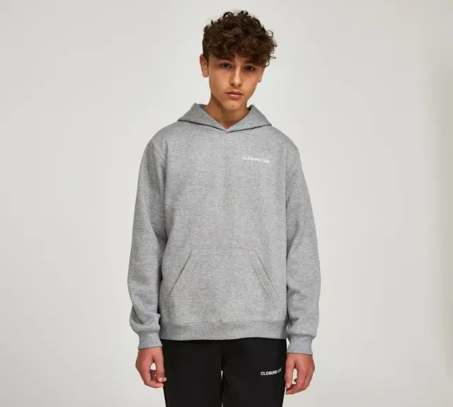 Closure London Junior Essential LDN Hoodie - Grey - Size S/B - Grey