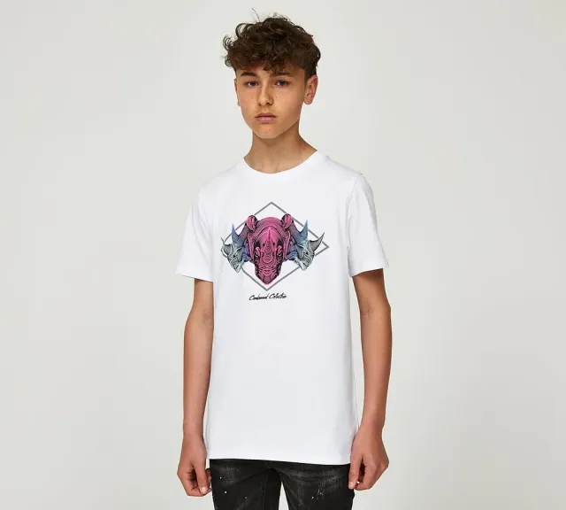 Condemned Nation Junior Rhino T-Shirt - Optic White