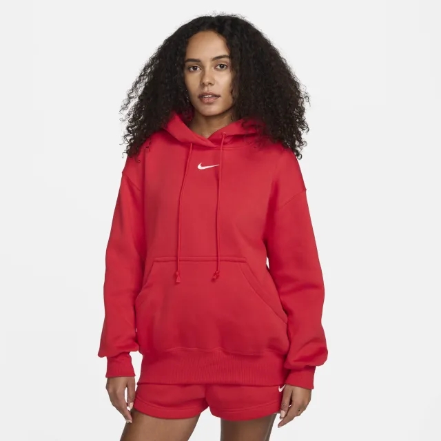 Nike Phoenix Oversized Hoodie - University Red - Womens
