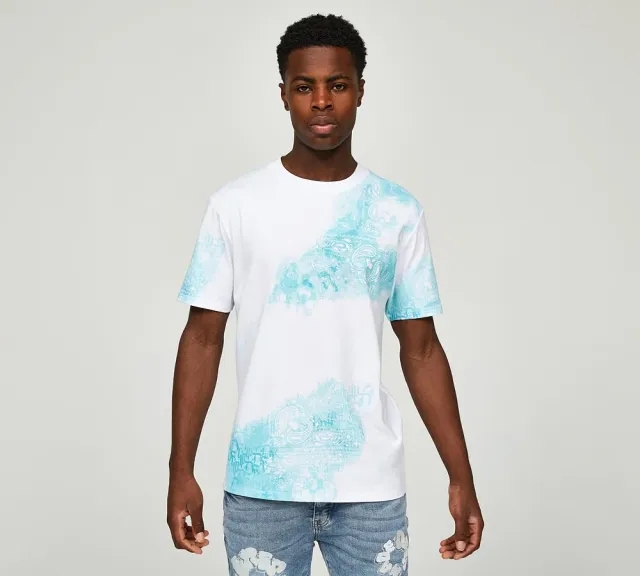 Dripmade Outlaw AOP Boxy Fit T-Shirt - White - Size S - White