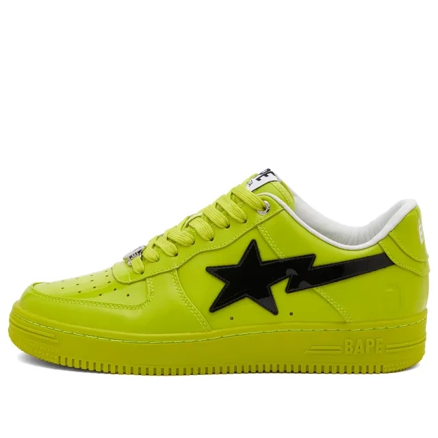 A Bathing Ape Men's BAPE Sta Painted Leather Sneaker Yellow