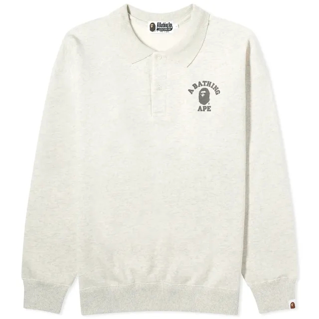A Bathing Ape Women's College Polo Top Gray