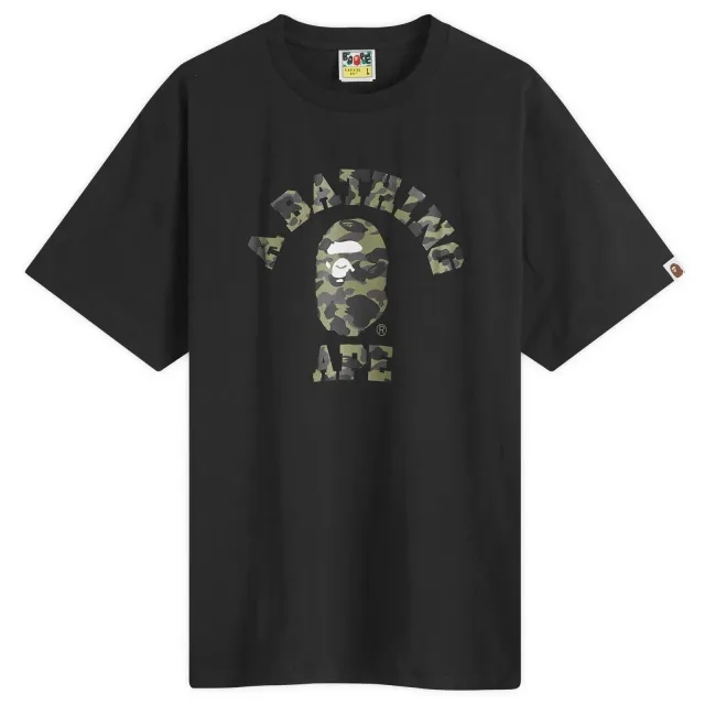 A Bathing Ape Men's 1st Camo College T-Shirt Black/Green