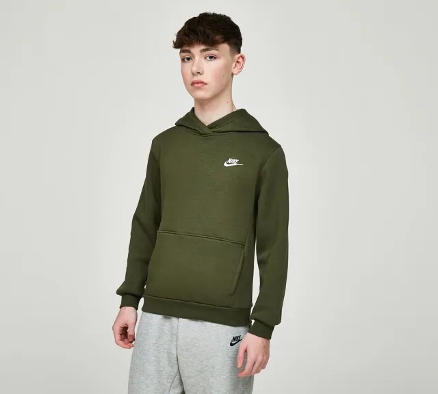 Nike Junior Club Overhead Hoodie - Green - Size S/B - Green