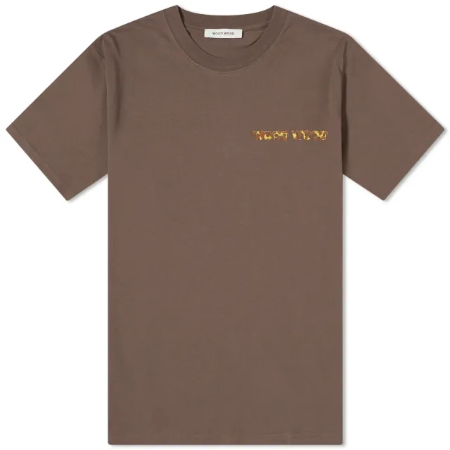 Wood Wood Men's Bobby Logo T-Shirt Dark Brown