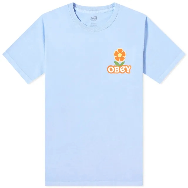 Obey Men's Make Art Not War Flower T-Shirt Pigment Hydrangea