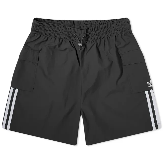 Adidas Originals Three Stripe Cargo Shorts In Black