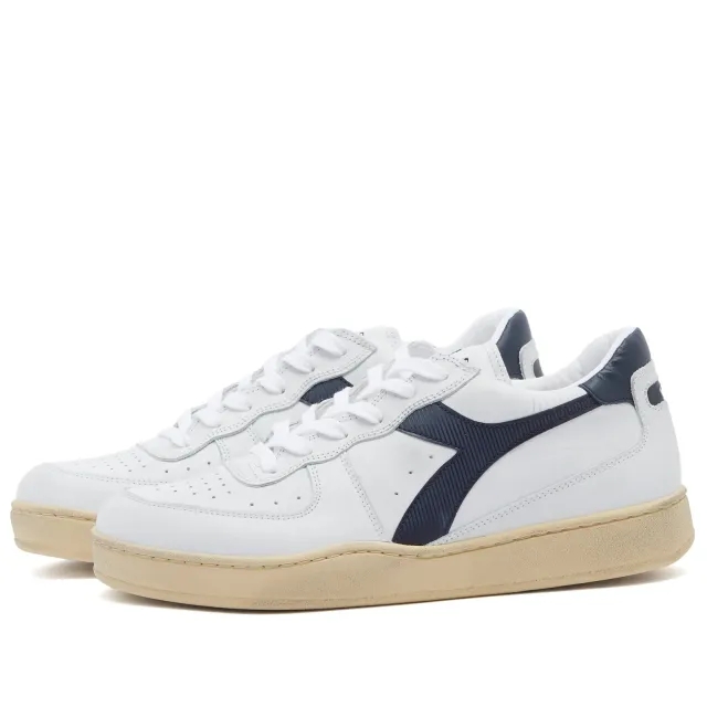 Diadora Men's Basket Low  White/Blue Denim