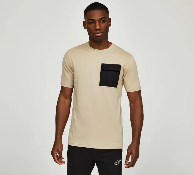 Métissier Levin Woven Pocket T-Shirt - Feather Grey