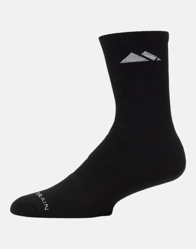 Monterrain Form Core Cushioned 3 Pack Sock - Black - Size 8-11 - Black