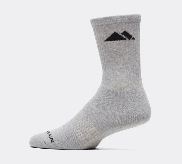 Monterrain Form Core Cushioned 3 Pack Sock - Grey - Size 8-11 - Grey