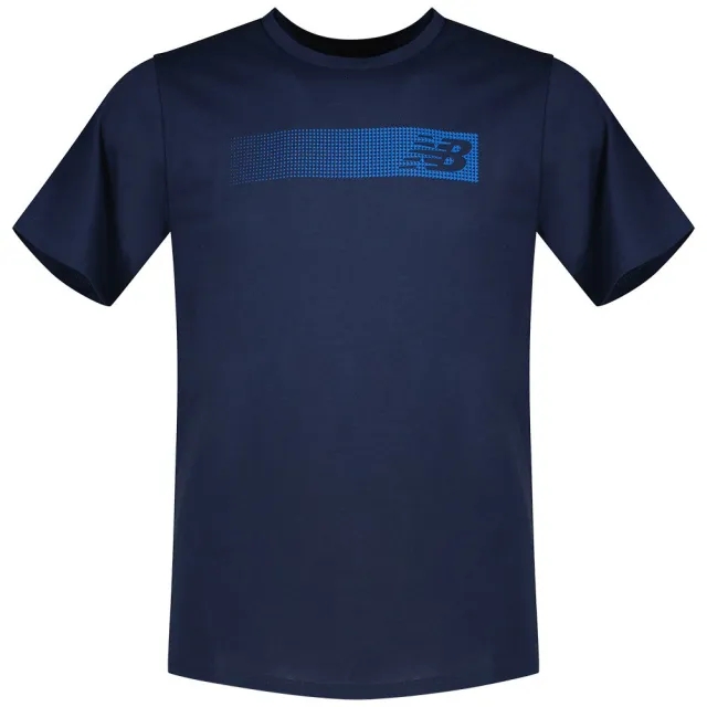 New Balance Graphic Heathertech T-Shirt - Navy - Size S - Navy