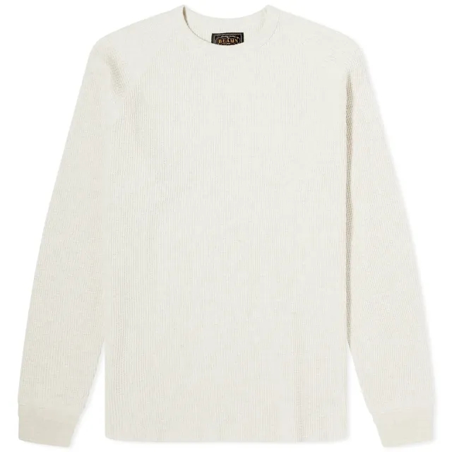Beams Plus Men's Long Sleeve Thermal T-Shirt Oatmeal