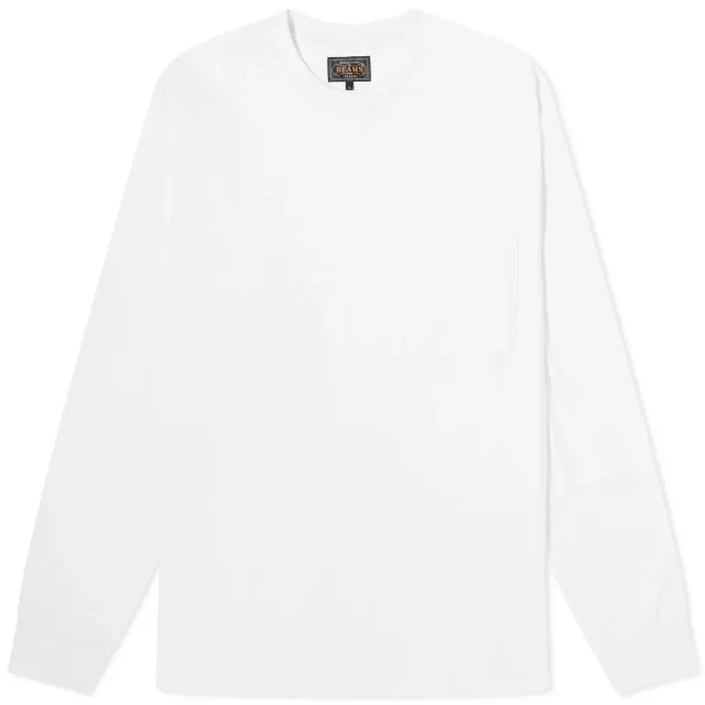 Beams Plus Men's Long Sleeve Pocket T-Shirt White