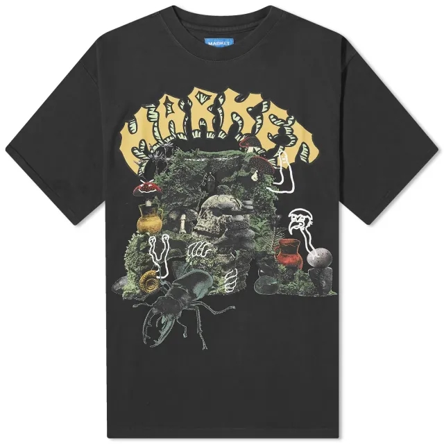 MARKET Men's Grotto T-Shirt Washed Black