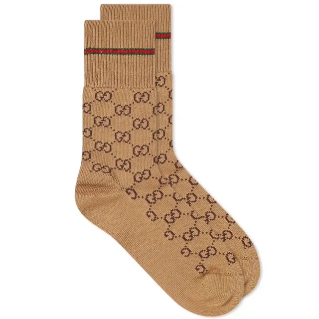 Gucci Men's Gg Socks Camel