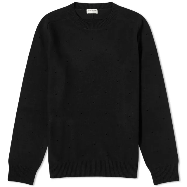 Saint Laurent Men's Hole Crew Jumper Black