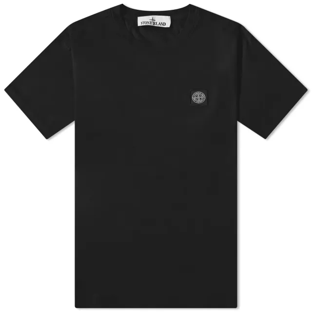 Stone Island Tee Gased 60/2 Cotton Jersey, Garment Dyed Men Shortsleeves Black