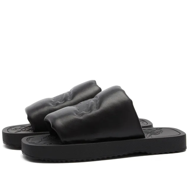 Burberry Men's Quilted Leather Slide Sandals Black