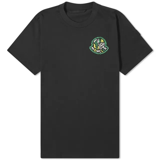 Moncler Men's Embroidered Logo T-Shirt Black