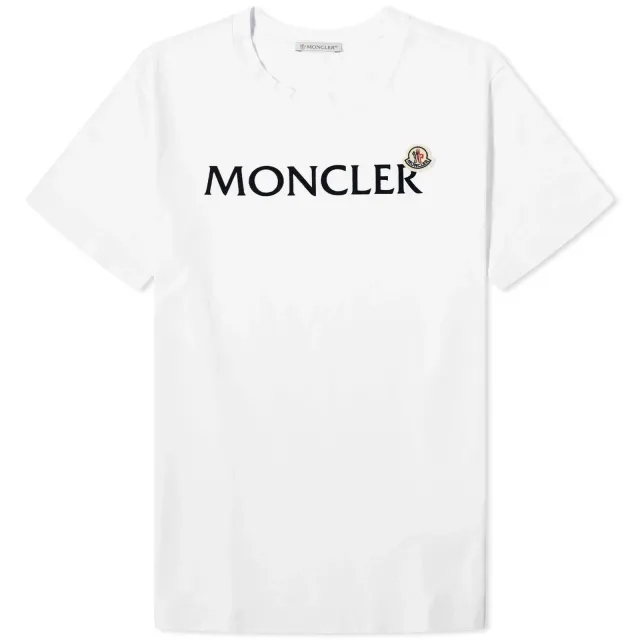 Moncler Double Logo Script T-Shirt - White