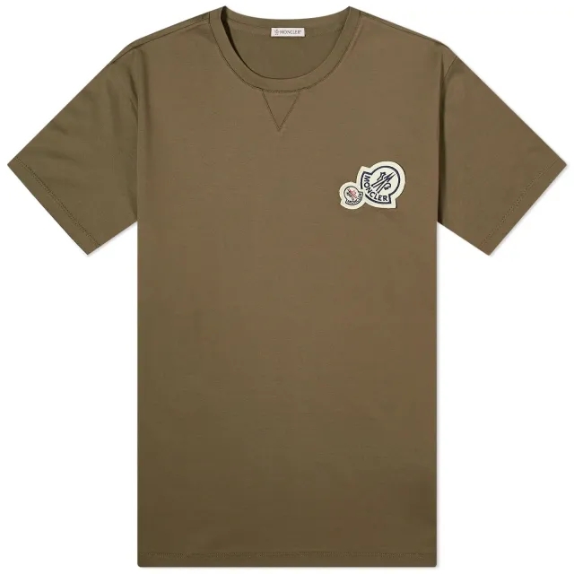 Moncler Double Badge T-Shirt - Olive