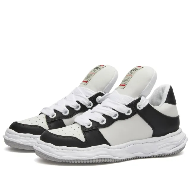 Maison MIHARA YASUHIRO Men's Wayne Orignal Sole Low Leather Puffer Black/White