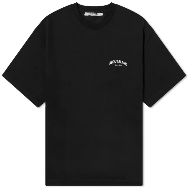 about:blank Men's Arched Logo T-Shirt Black/Ecru