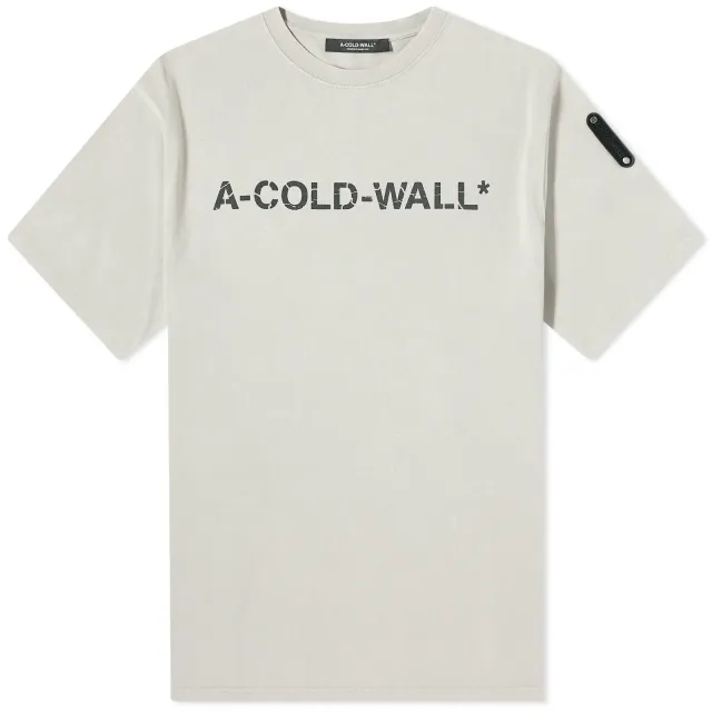 A-COLD-WALL* Men's Overdye Logo T-Shirt Cement