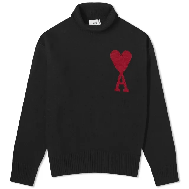 AMI Paris AMI ADC Large Funnel Knit Sweater Black