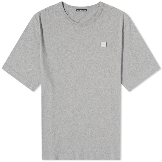 Acne Studios Exford Face T-Shirt Light Grey Melange