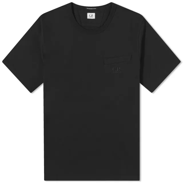 C.P. Company Men's 30/2 Mercerized Jersey Twisted Pocket T-Shirt Black
