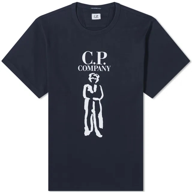 C.P. Company Men's 30/2 Mercerized Jersey Twisted British Sailor T Total Eclipse