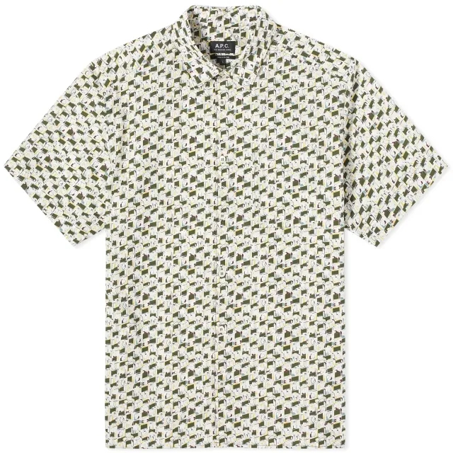 A.P.C. Men's Ross Short Sleeve Shirt Dark Green