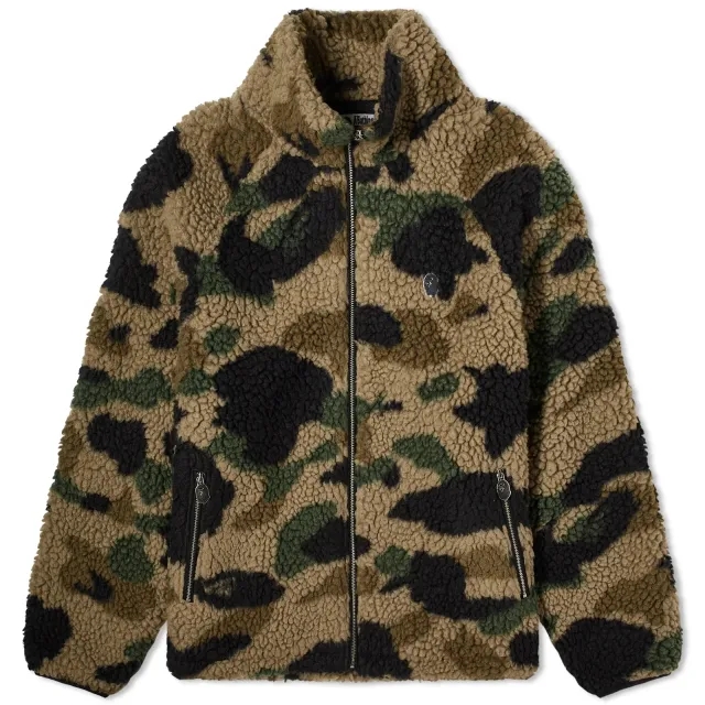 A Bathing Ape Men's 1St Camo Metal One Point Fleece Jacket Green