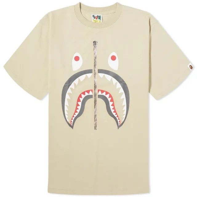 A Bathing Ape Men's Shark T-Shirt Beige