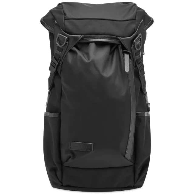 Master-Piece Men's Potential Leather Trim Backpack Black