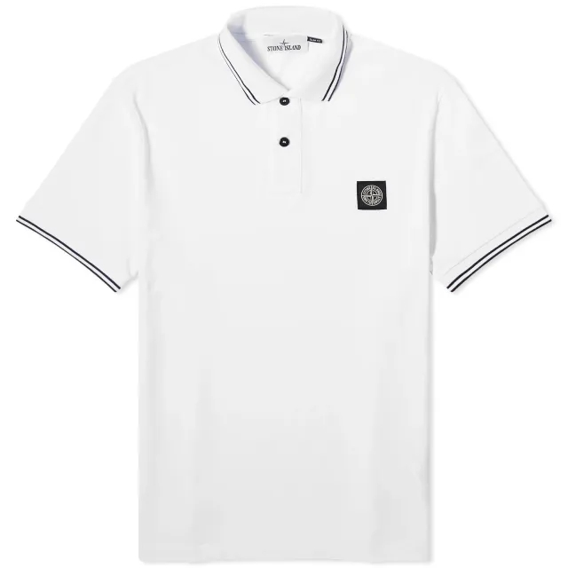 Stone Island Men's Patch Polo White