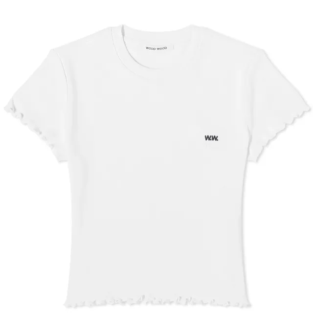 Asics Wood Wood Women's Harley Double Logo Baby T-Shirt White