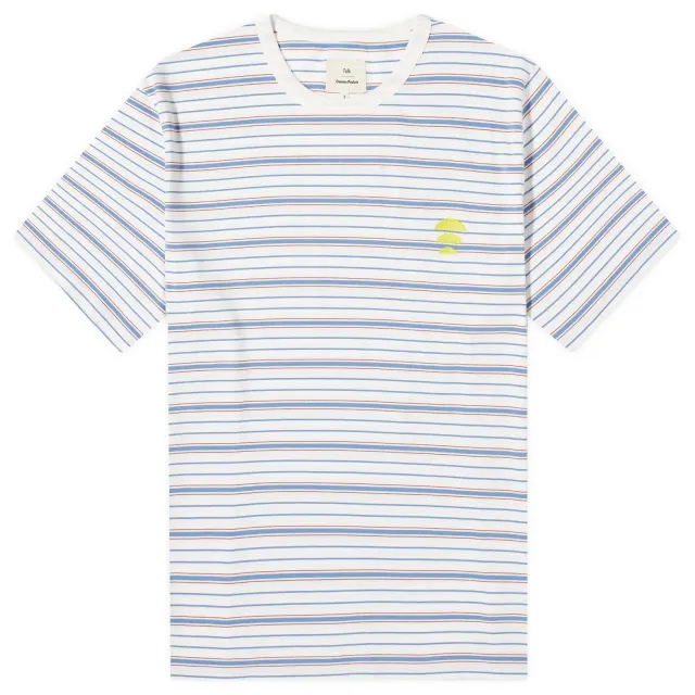Folk Men's Damien Poulain Multistripe T-Shirt Off White Sun Dp
