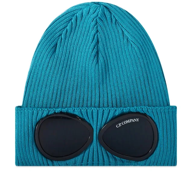 C.P. Company Men's Goggle Beanie Tile Blue