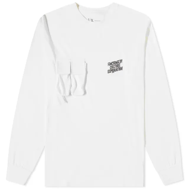 F/CE. Men's Long Sleeve PLA Pocket T-Shirt White