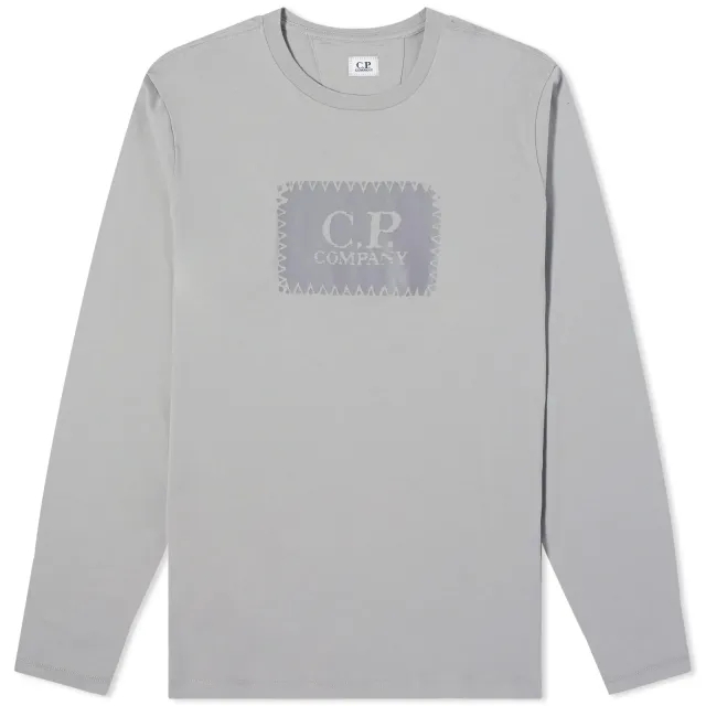 C.P. Company Men's Box Logo Longsleeve T-Shirt Drizzle