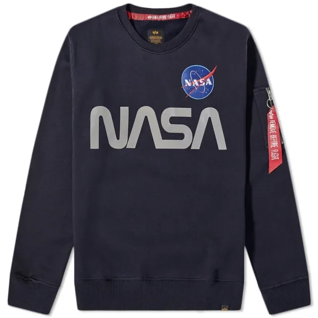 Alpha Industries NASA Reflective Crew Sweatshirt - Orange