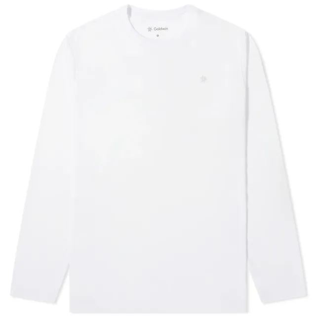 Goldwin Men's Peak-motif Long Sleeve T-shirt White