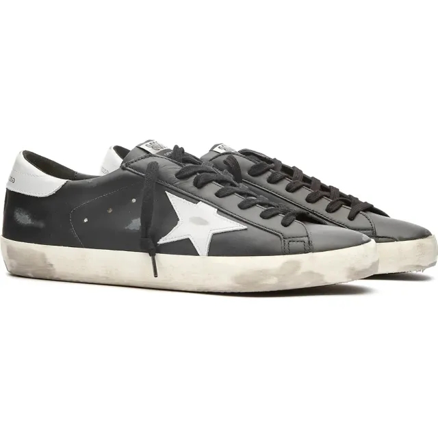 Golden Goose Men's Super-Star Leather Sneaker Black/White