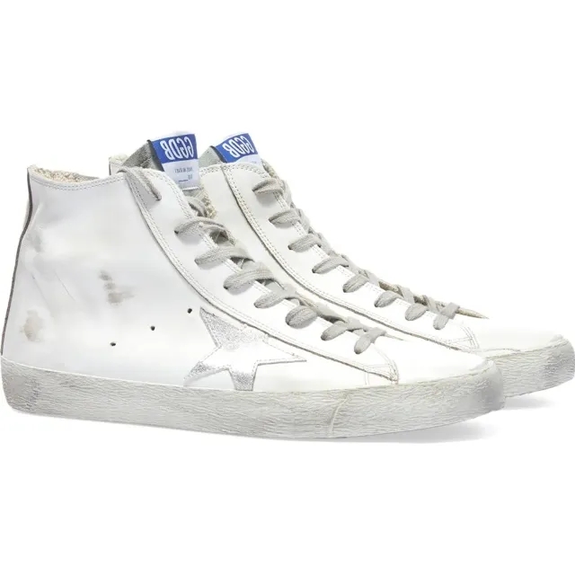 Golden Goose Men's Francy Leather Sneaker White/Silver/Milk