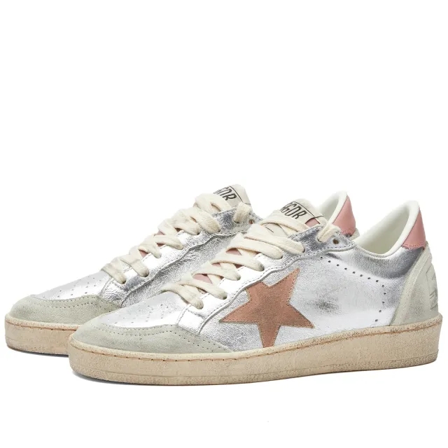 Golden Goose Women's Ball Star Leather Sneaker Silver/Ash Rose/Ice