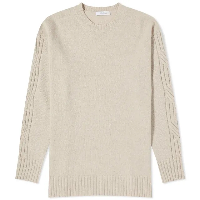 Max Mara Women's Vicini Cable Sleeve Jumper Beige